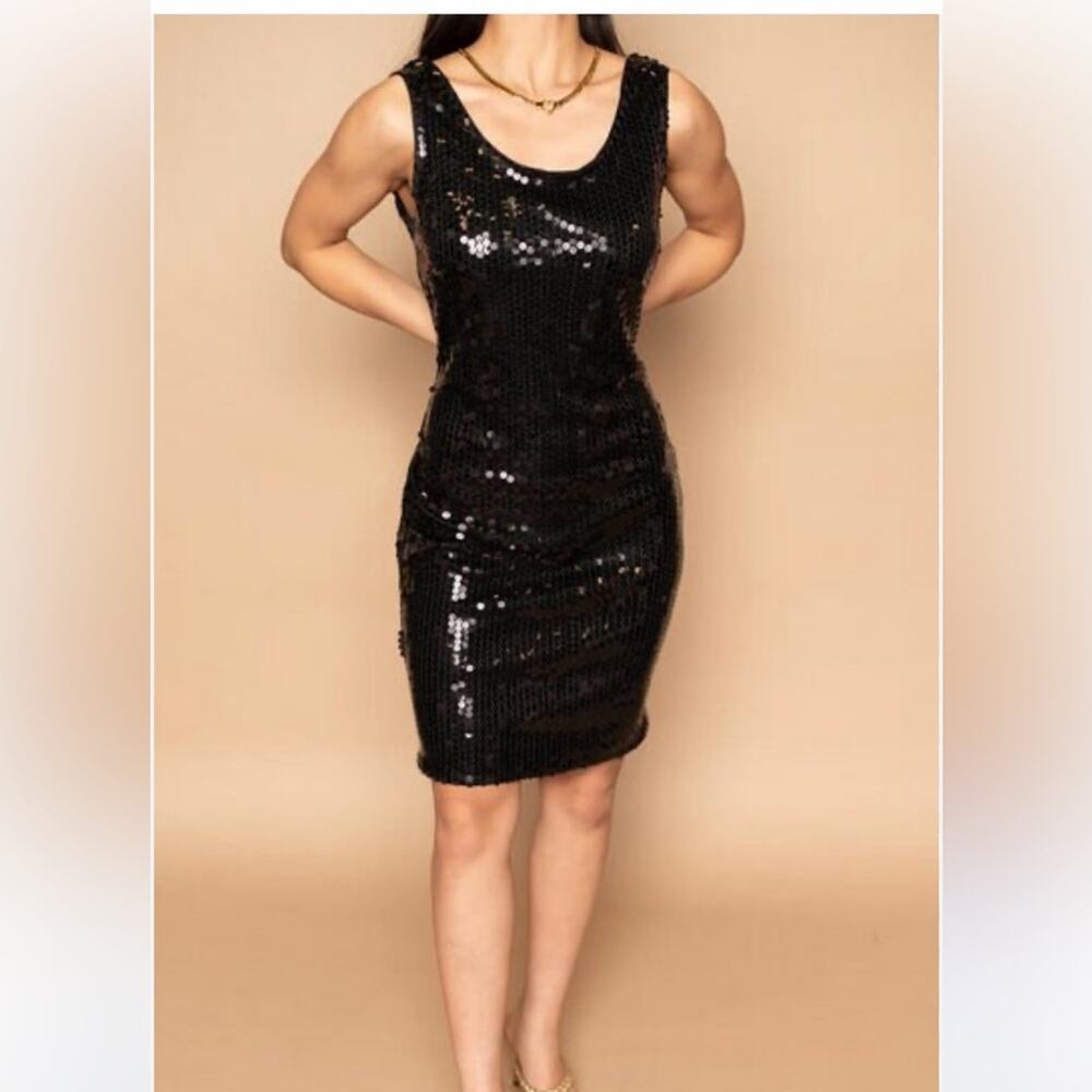Vintage Modet of California Elegant Black Sequin Dress